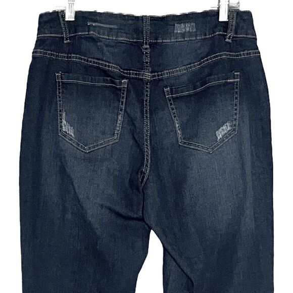 Lane Bryant Dark Wash Mid Rise Skinny Ankle Blue Jeans Size 14 - Picture 4 of 7